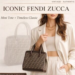 Fendi Zucca Mini Tote Vintage FF canvas top handle handbag